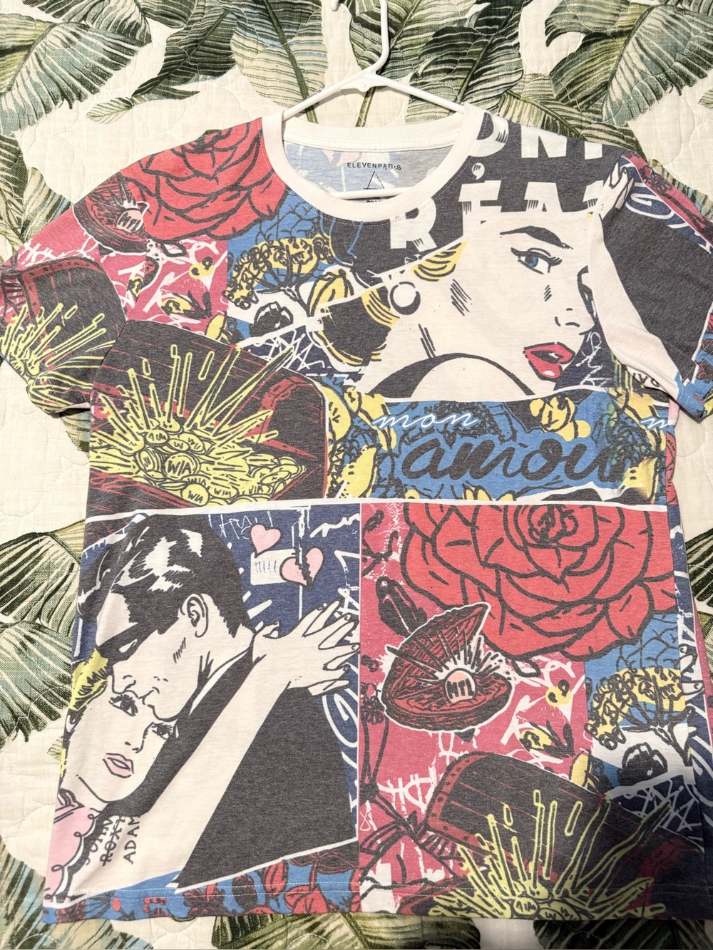 Eleven Paris Multicolor Pop Art Comic Panel Tee XL size
